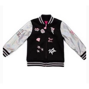 Betsey Johnson Rock & Roll Love Kids Bomber Jacket - SZ 6 K24 *